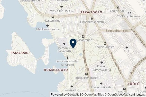 Map showing the area around: Dan Q found GC1JAWP Sibelius Monument