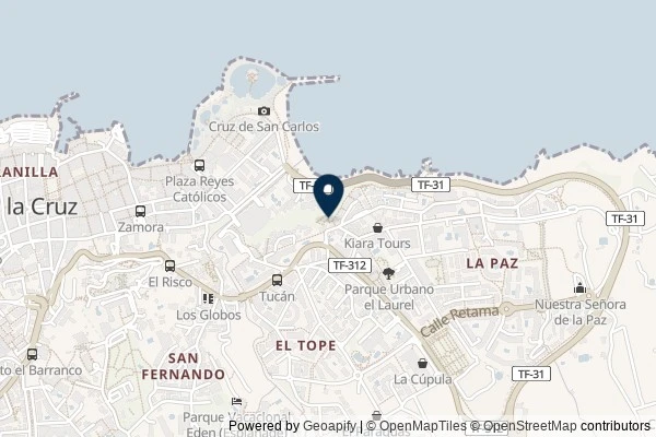 Map showing the area around: Dan Q found GC45BDD Mirador La Paz