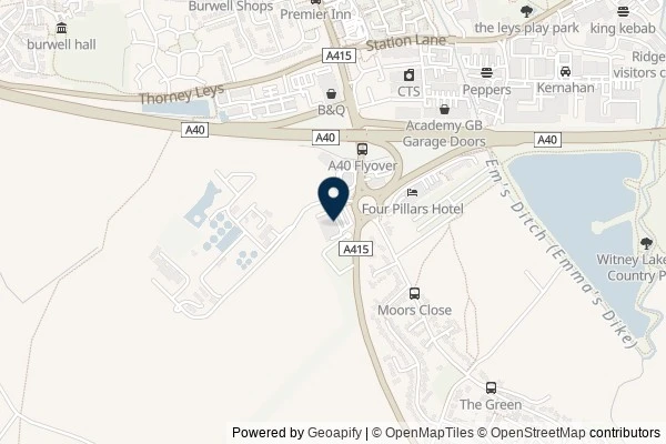 Map showing the area around: Cadbury Giant Butt