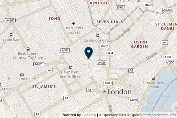 Map showing the area around: Dan Q found GCB5KK7 Shakespeare Fountain