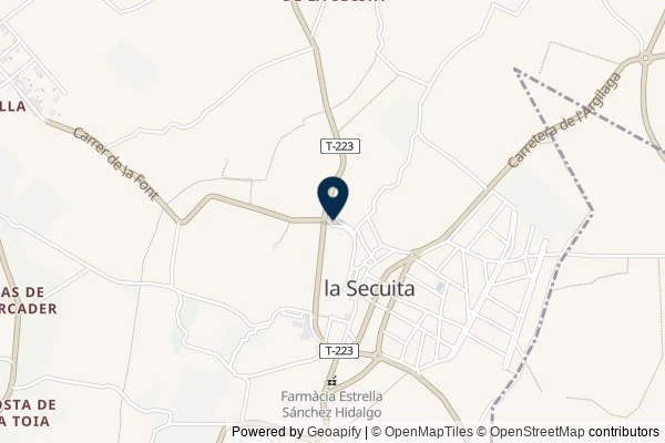 Map showing the area around: Dan Q did not find GC79TJF Benvinguts a la Secuita. Camí de sortida.
