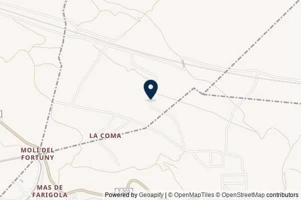 Map showing the area around: Dan Q found GCBBYYH Més ellà de la via II – (12) Caçar entre pedres
