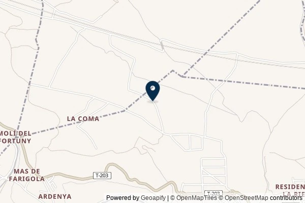 Map showing the area around: Dan Q found GCAYFMG Més enllà de la via II (13) – Granja Fortuny