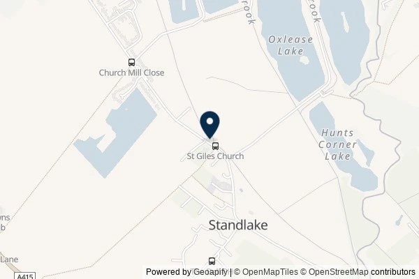 Map showing the area around: Dan Q found GCBX0R7 War Memorial #???? ~ Standlake