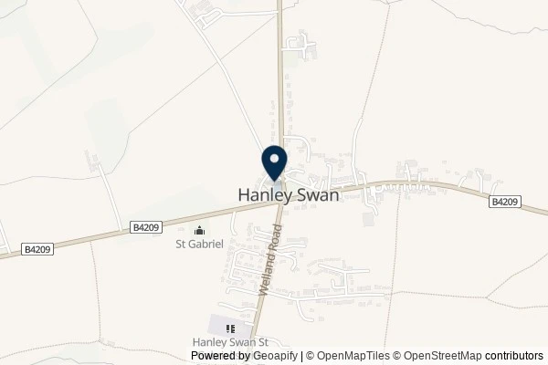 Map showing the area around: Hanley Swan