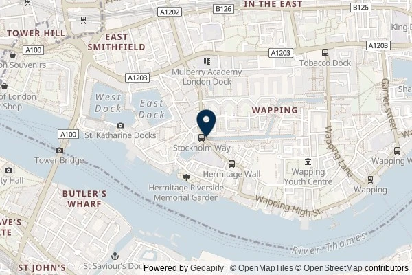 Map showing the area around: Dan Q found GC13NEG From a Swan to the Canary: Hermit