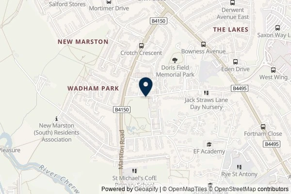 Map showing the area around: Dan Q found GL4ZB0KR Milham Ford recreation ground