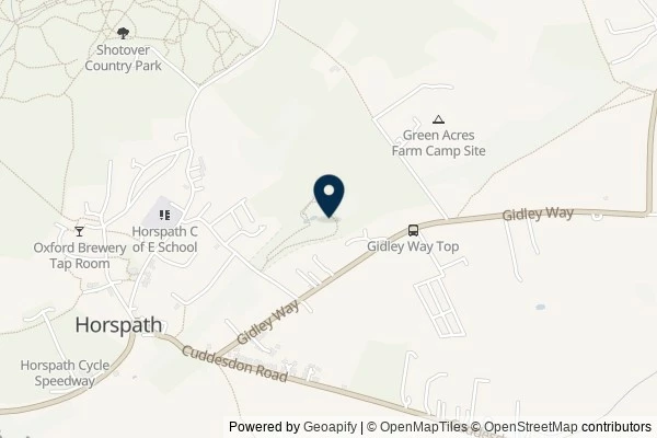 Map showing the area around: Dan Q found GL4ZB6WK Old SideTracked – Horspath Halt