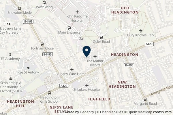 Map showing the area around: Dan Q found GL4ZB9QK Oxford United FC