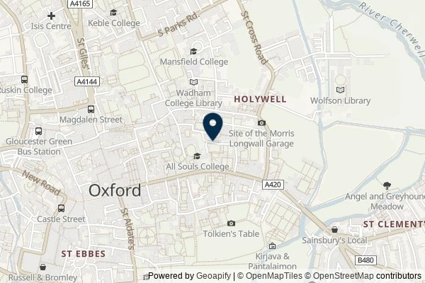 Map showing the area around: Dan Q found GL5HJDQ2 University Challenge 2 (New College’s Rear)