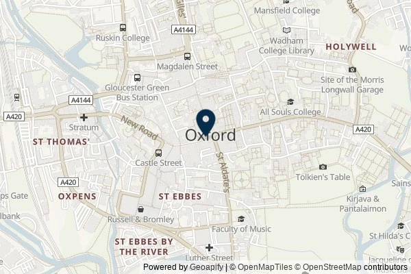 Map showing the area around: Dan Q found GL5HNCDH Carfax Tower