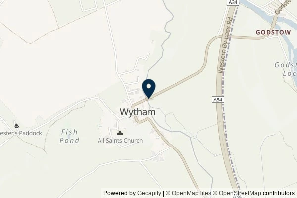 Map showing the area around: Dan Q found GL73T5N0 The ox-stream caching series – Wytham Stream