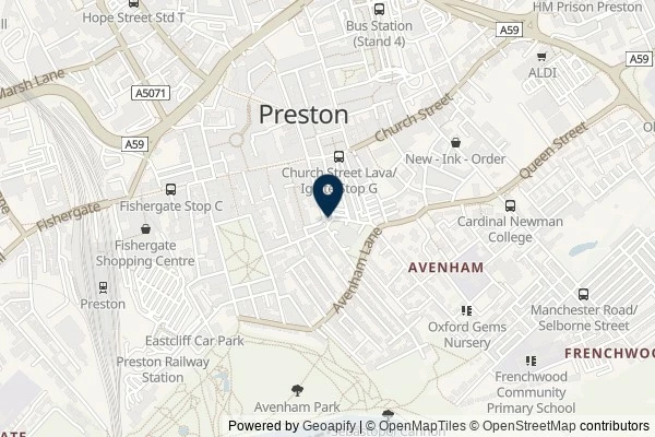 Map showing the area around: Dan Q found GL8V6K85 big box little box # avenham