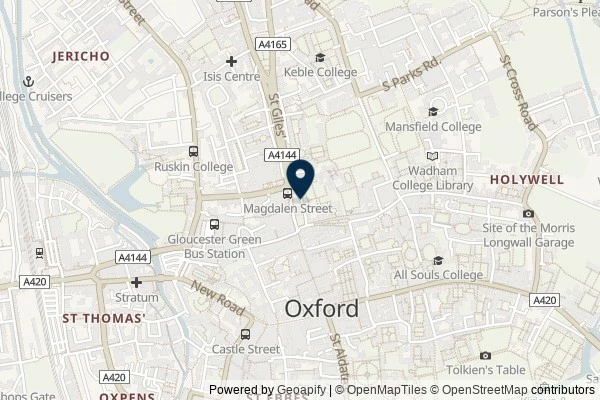 Map showing the area around: Dan Q found GLE5DH2D Oxford’s Sunken Cathedral