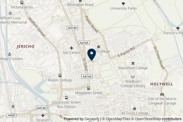 Map showing the area around: Dan Q found GLE5N8A0 Alleyways of Oxford – Lamb and Flag Passage