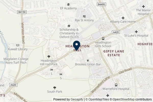 Map showing the area around: Dan Q found GLEE9ZW2 The 280 – #10 Brookes University