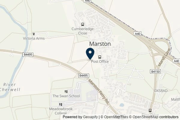 Map showing the area around: Dan Q found GLFM7YKW MarstonMystery6