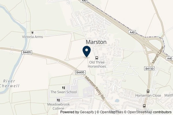 Map showing the area around: Dan Q found GLFM7YKW MarstonMystery6