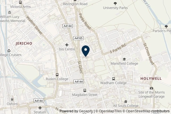 Map showing the area around: Dan Q found GLHR2MNY Alleyways of Oxford – Lamb and Flag Passage