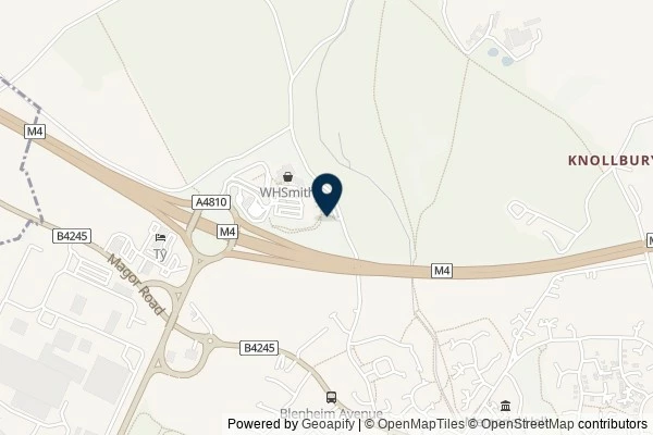 Map showing the area around: Dan Q found GLMZ41V1 M4 Magor Services