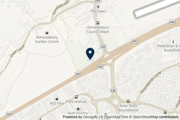 Map showing the area around: Dan Q found GLVJCNMT Almondsbury TB & Geocoin Hotel