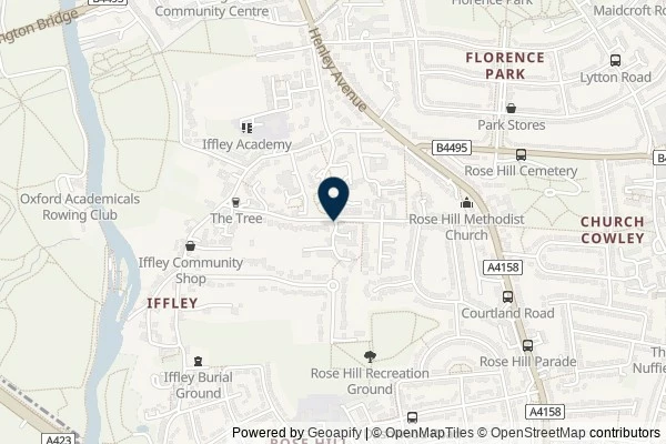 Map showing the area around: Dan Q found GLVZTDVJ Cowley to the Thames 3; the information point.