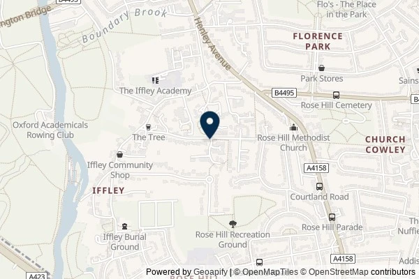 Map showing the area around: Dan Q found GLVZTDVJ Cowley to the Thames 3; the information point.