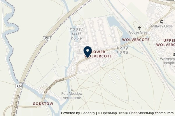 Map showing the area around: Dan Q found GLW4XPYA Hotte’s Cache 2: Godstow Road