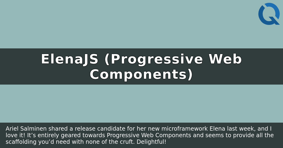 ElenaJS (Progressive Web Components)