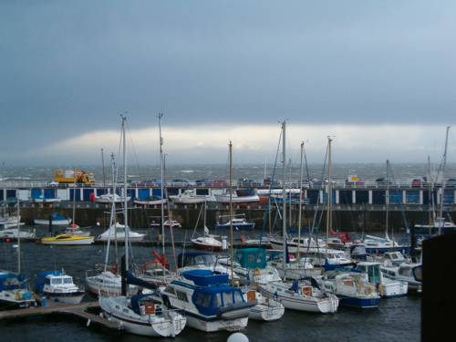 Storm brewing over Aberystwyth harbour