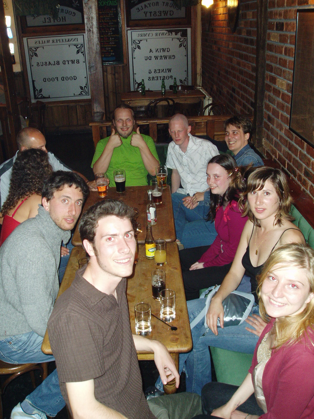 Dan with SmartData workmates (and hangers-on) in Harleys, Aberystwyth.