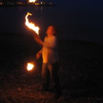 Dan juggling flaming clubs #2