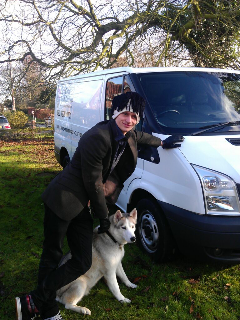 Robin, his boss, and his boss's dog turned up in a rental van: "The only vehicle they could get hold of at short notice on Christmas Eve."