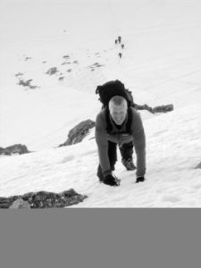 My dad, climbing Aladdin's Mirror in the Cairngorms.