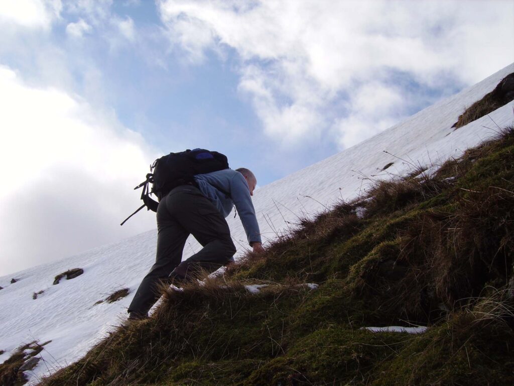 My dad, climbing, moments before his accident.