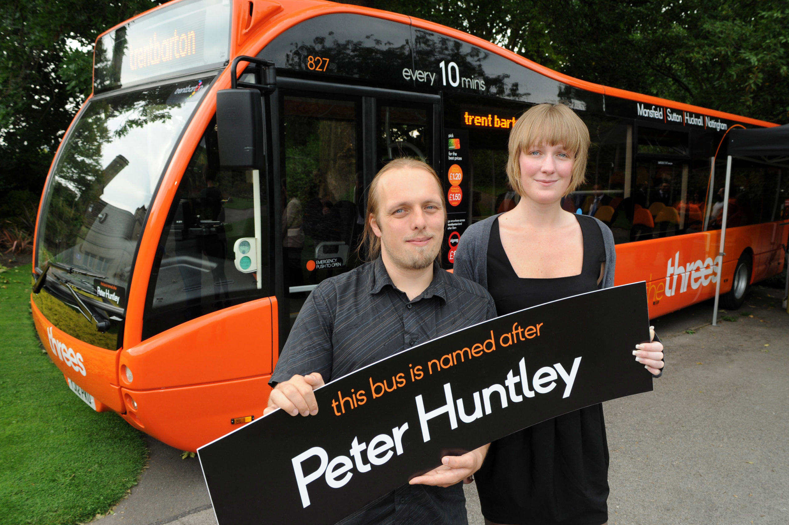 My sister and I with the bus named Peter Huntley.