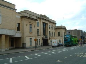 A wider view of the Oxford Court buildings.