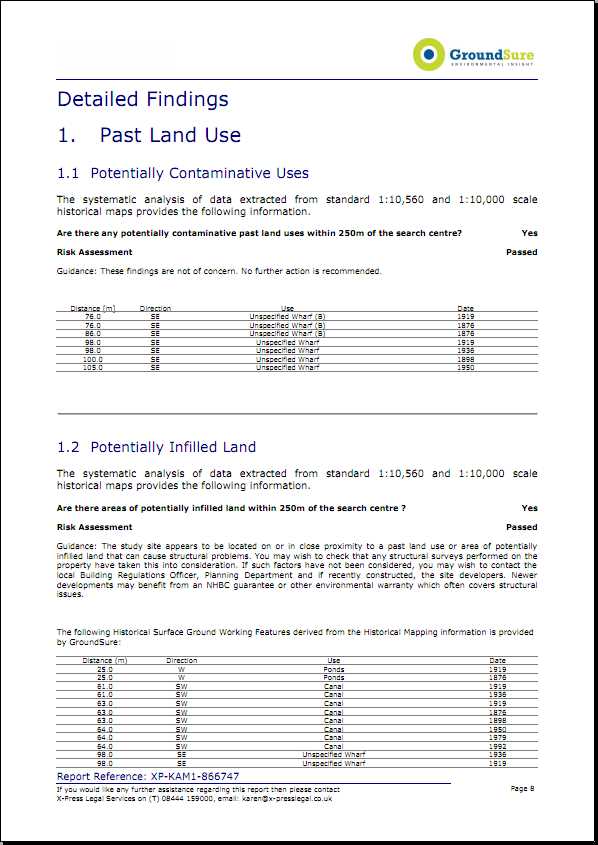 A page from our Environmental Search, indicating some of the past uses of the land around the house we hope to buy.