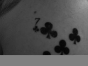 Temporary tattoo showing the seven of diamonds