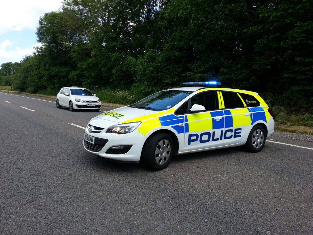 Police car in Devon