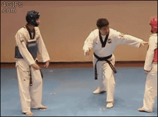 Martial arts competitors dance instead of fighting