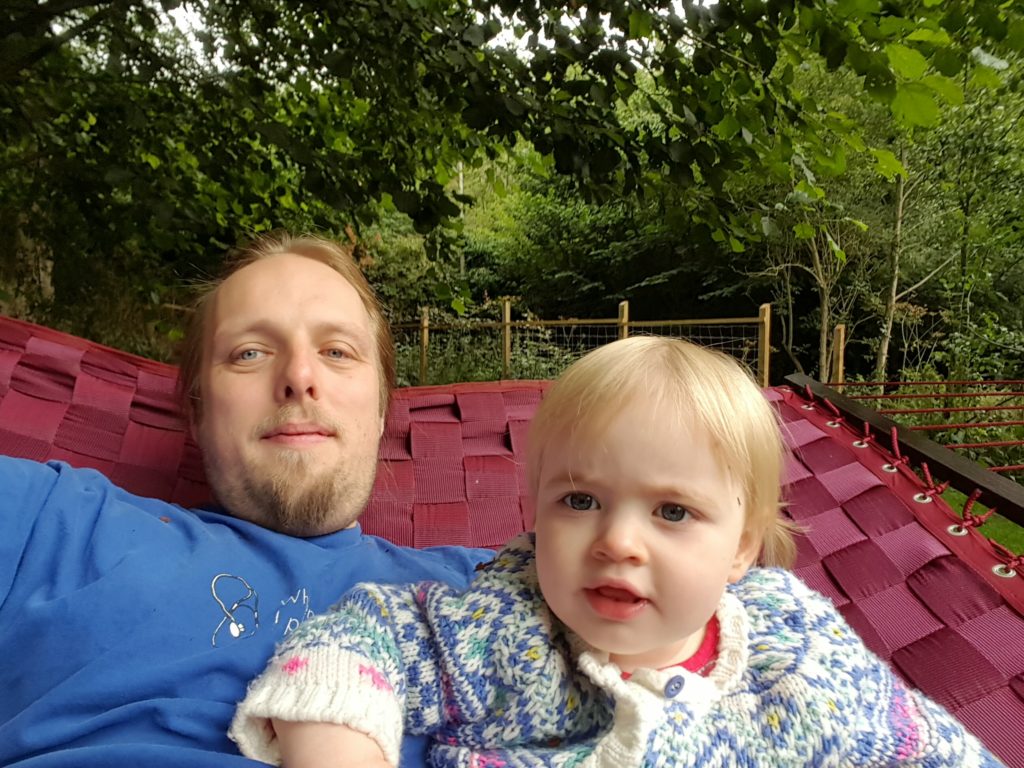 Dan and Annabel on the hammock.