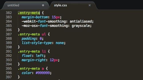 Sublime Text demonstrating multi-line-selection.