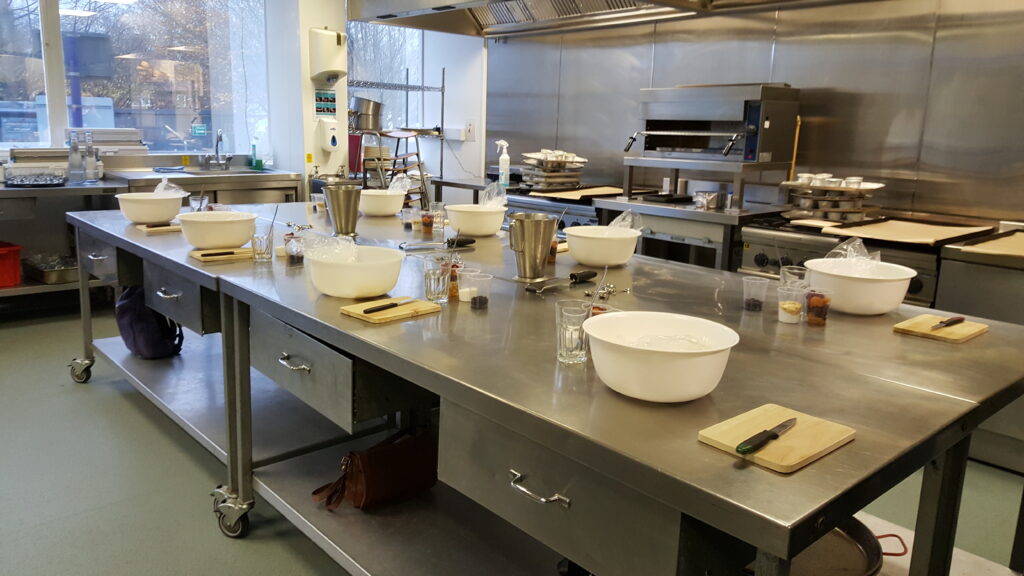 Prep room at the Oxford Brookes Restaurant