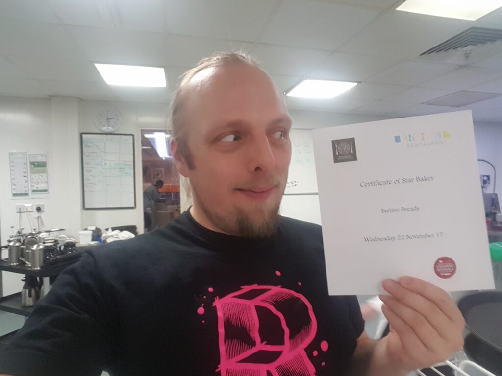 Dan wins a certificate for being a Star Baker