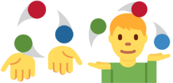 Twitter's "juggler" emoji, before and after September 2016