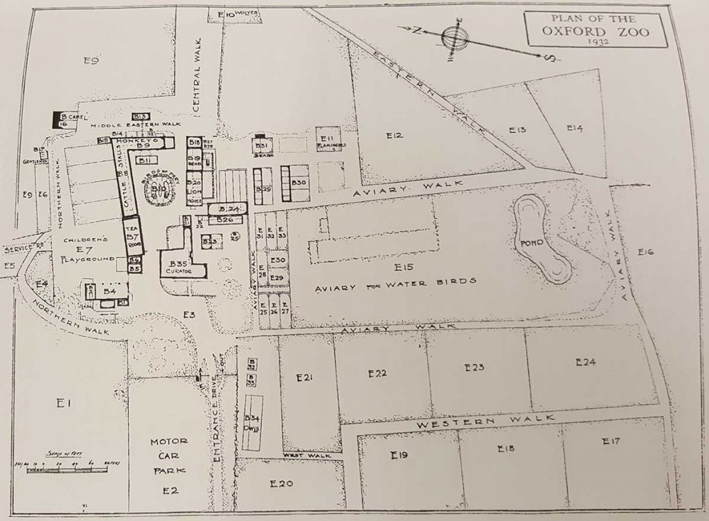 Map of Oxford Zoo in 1932