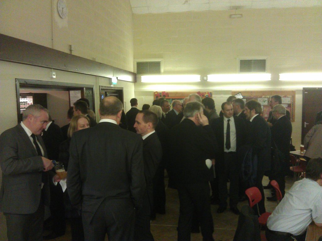 Public transport industry professionals at Peter Huntley's wake