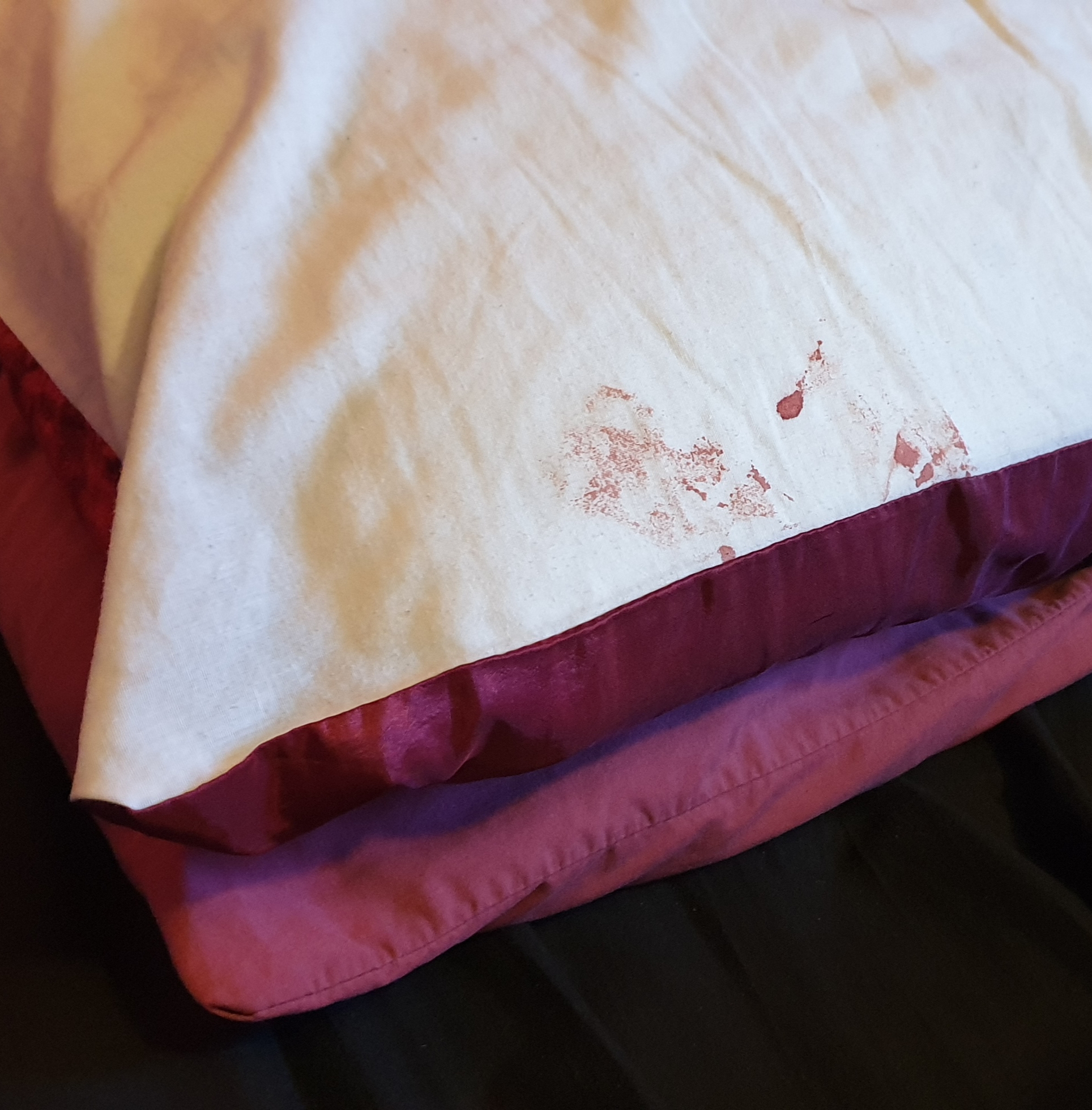 Blood on a pillow