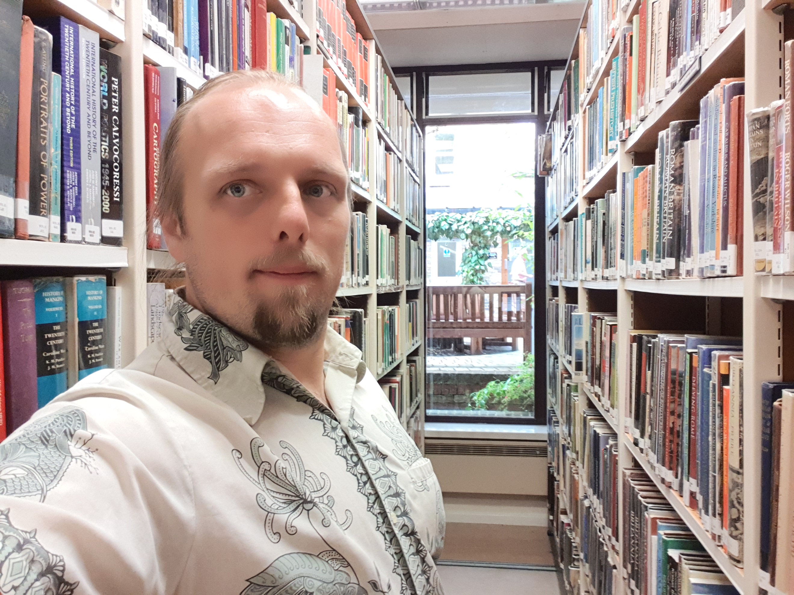 Dan in the Rewley Library at the University of Oxford.